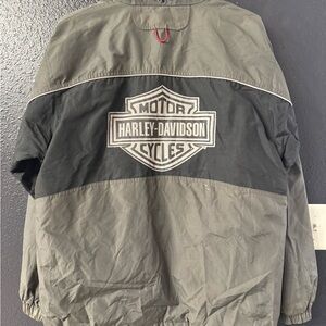 Harley-Davidson Black & Olive Green Two-Tone Windbreaker Jacket